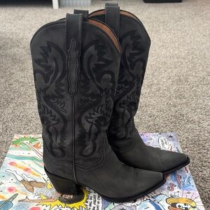 Jeffrey Campbell x Free People Dagget Cowboy Boot Black Washed, 8